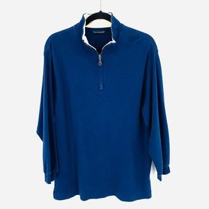 Scott Barber Blue 1/4 Zip Pull Over Size Large